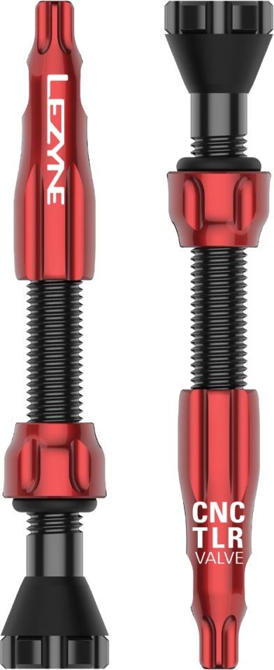 Lezyne CNC TLR Tubeless Valve 44MM Red Rot Rot