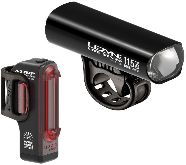 Lezyne Lite Drive StVZO Pro 115/Strip StVZO Pair Schwarz OneSize