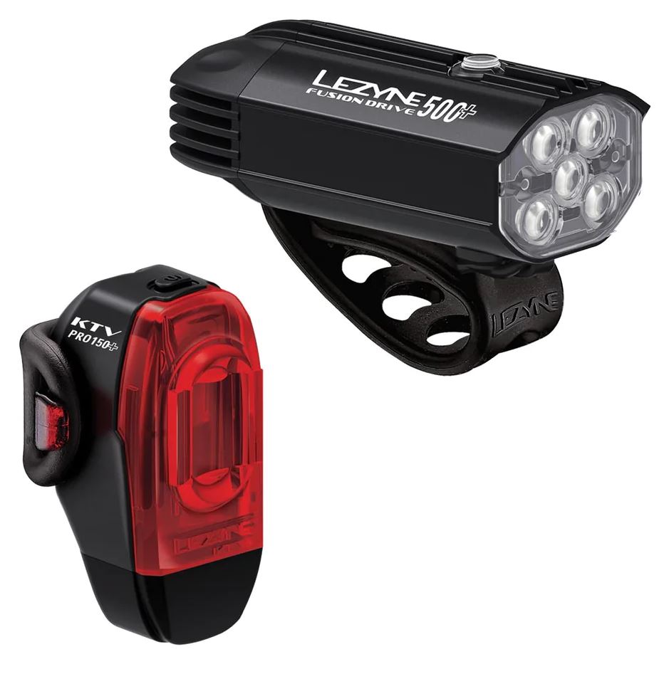 Lezyne Fusion Drive 500+/KTV Drive Pro+ Pair SATINSCHWARZ/SCHWARZ OneSize